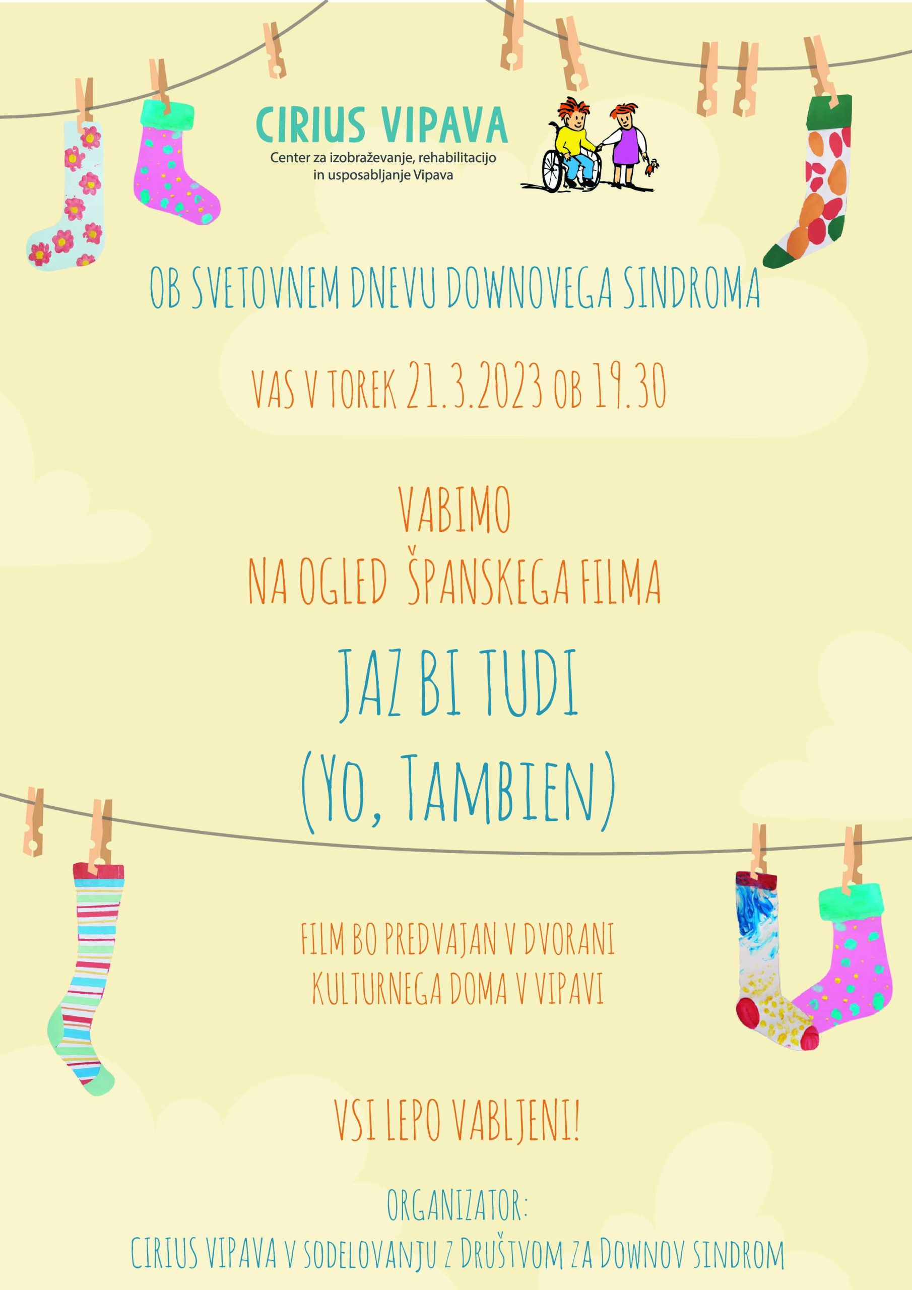 VABIMO NA OGLED FILMA "JAZ BI TUDI"